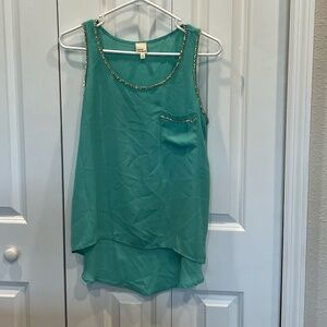 Teal High Low Tank Top